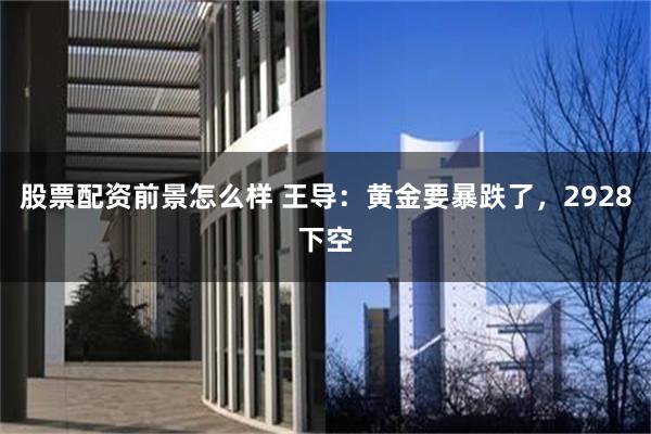 股票配资前景怎么样 王导：黄金要暴跌了，2928下空