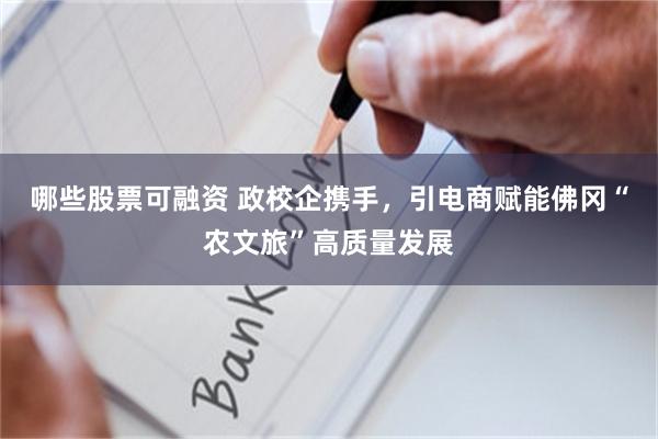 哪些股票可融资 政校企携手，引电商赋能佛冈“农文旅”高质量发展