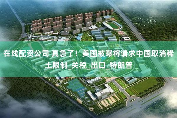 在线配资公司 真急了！美国被曝将请求中国取消稀土限制_关税_出口_特朗普
