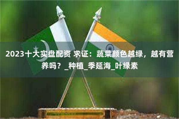 2023十大实盘配资 求证：蔬菜颜色越绿，越有营养吗？_种植_季延海_叶绿素