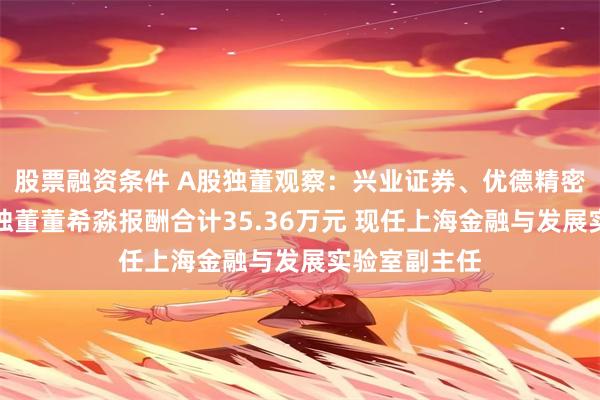 股票融资条件 A股独董观察：兴业证券、优德精密、安硕信息独董董希淼报酬合计35.36万元 现任上海金融与发展实验室副主任